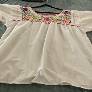 Embroidered peasant blouse, hand made.